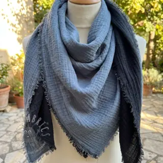 Dubbelgasväv/muslin DOUBLE FACE marine