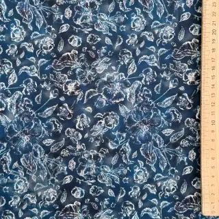 Viskos RAYON POPLIN White flowers design C