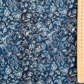 Viskóza RAYON POPLIN White flowers design C