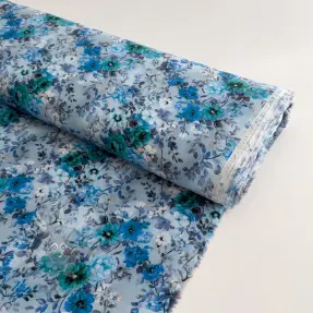 Viskos RAYON POPLIN Flower sea design D