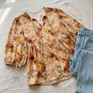 Viskos RAYON POPLIN Flower sea design E
