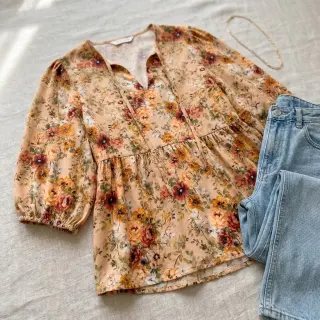Viskóza RAYON POPLIN Flower sea design E