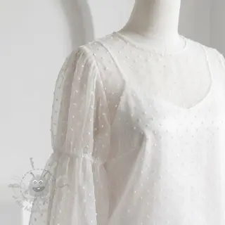 Tyll till TUTU-kjol DOTS off white