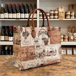 Dekorationstyg Linenlook Wine label box