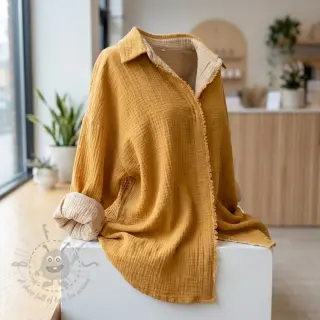 Dubbelgasväv/muslin DOUBLE FACE old yellow