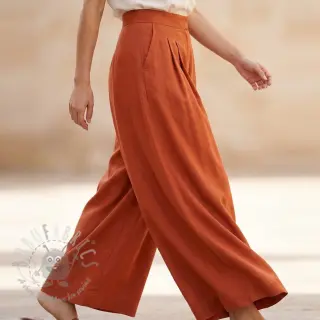 Viskos med lin WASHED terracotta