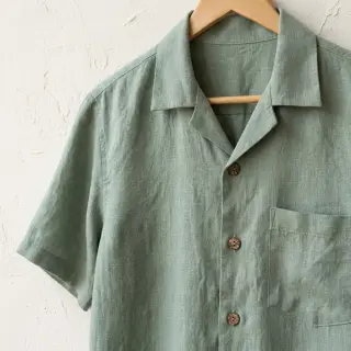 Viskóza s ľanom WASHED old green