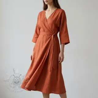 Viskos med lin WASHED terracotta