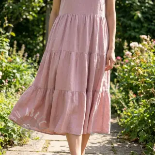 Viskos med lin WASHED old rose