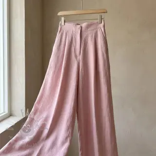 Viskos med lin WASHED old rose