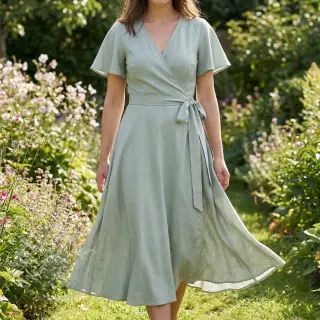 Viskos med lin WASHED mint
