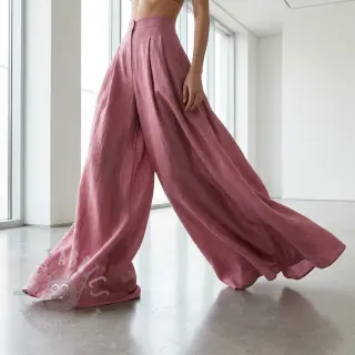 Viskos med lin WASHED old pink