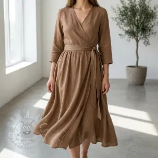 Viskos med lin WASHED earth