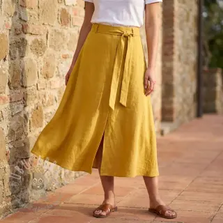 Viskos med lin WASHED ochre