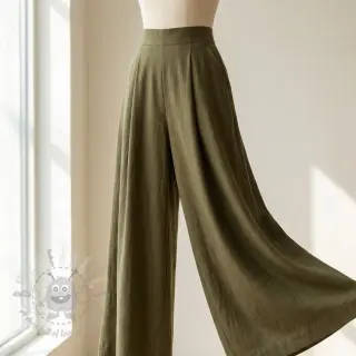 Viskos med lin WASHED olive