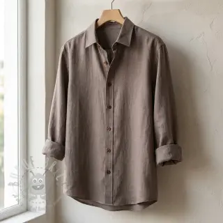 Viskos med lin WASHED taupe