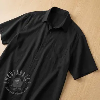 Viskos med lin WASHED black
