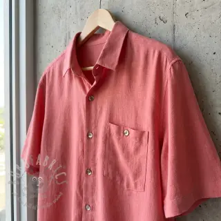 Viskos med lin WASHED coral
