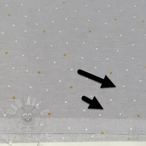 Bomullstyg Sweet bear star light grey ORGANIC 2:a sortering