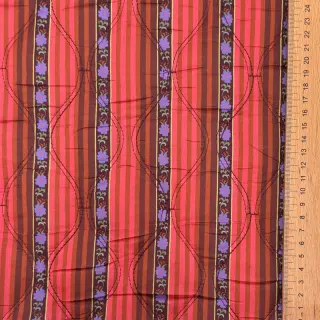 Bavlnená látka VOILE STEPPED Paisley flowers brown digital print