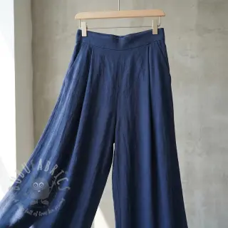 Viskos med lin WASHED marine