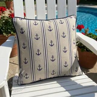 Dekorationstyg Linenlook Stripe Maritime