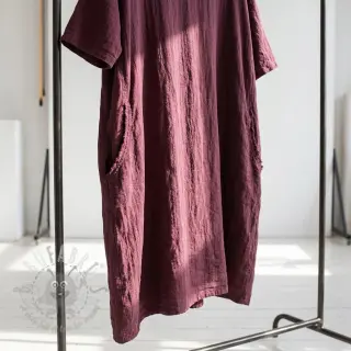 Förtvättat lin STONEWASHED PREMIUM bordeaux
