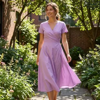 Bavlnená látka s viskózou lilac