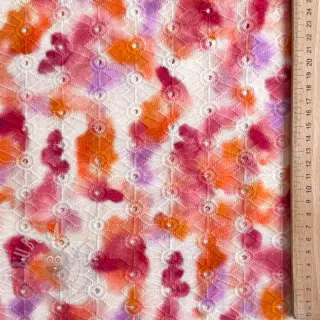 Bomullstyg EMBROIDERY Paint brush design Och