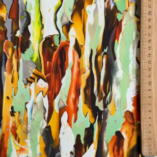 Bomullstyg SATIN STRETCH Abstract paint