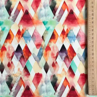 Bomullstyg SATIN STRETCH Irregular diamonds design A