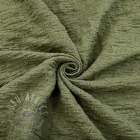 Bomullstyg SMOGGED EMBROIDERY army green