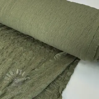 Bomullstyg SMOGGED EMBROIDERY army green