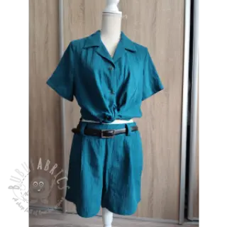 Dubbelgasväv/muslin dark cyan