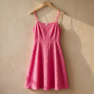 Bavlnená látka SMOGGED EMBROIDERY fuchsia