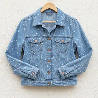 JEANS DENIM 6 OZ Uneven Small Holes light blue