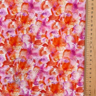 Bomullstyg EMBROIDERY Viola peach digital print