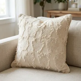 Bavlnená látka s ľanom JACQUARD RUFFLE