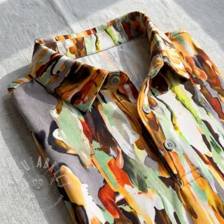 Bomullstyg SATIN STRETCH Abstract paint