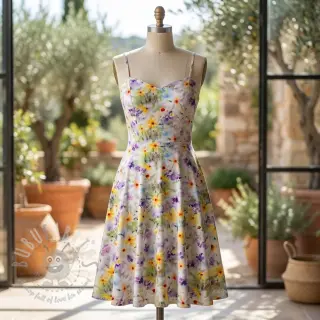 Bomullstyg SATIN STRETCH Corn flowers