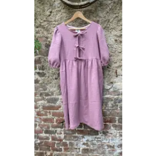 Dvojitá gázovina/mušelín dark lilac ORGANIC
