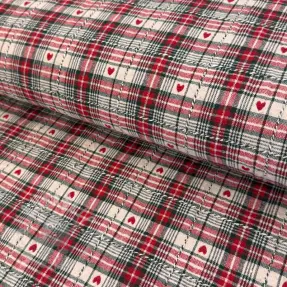 Dekorationstyg jacquard Villars ecru rouge
