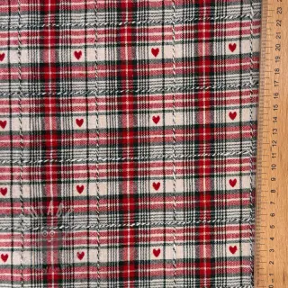 Dekorationstyg jacquard Villars ecru rouge