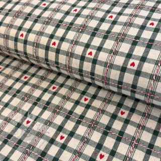 Dekorationstyg jacquard Villars ecru vert