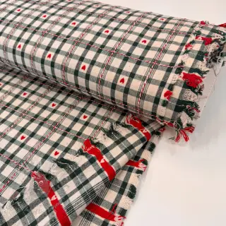 Dekorationstyg jacquard Villars ecru vert
