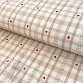 Dekorationstyg jacquard Ollon ficelle rouge