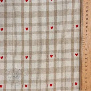 Dekorationstyg jacquard Ollon ficelle rouge