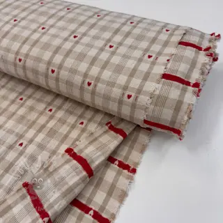 Dekorationstyg jacquard Ollon ficelle rouge