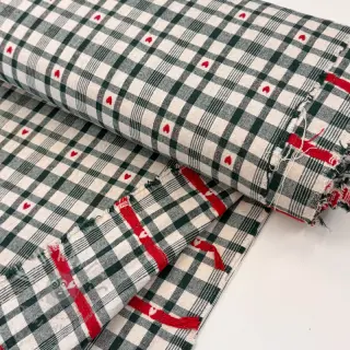 Dekorationstyg jacquard Ollon vert rouge