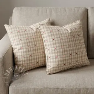 Dekorationstyg jacquard Ollon ficelle rouge